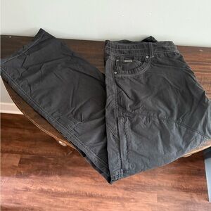 Kuhl Black Cargo Pants Relaxed Fit Cotton Blend